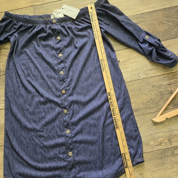 No Comment Ny La Women's Medium New With Tags Navy Button-Down Dress - Picture 10 of 13